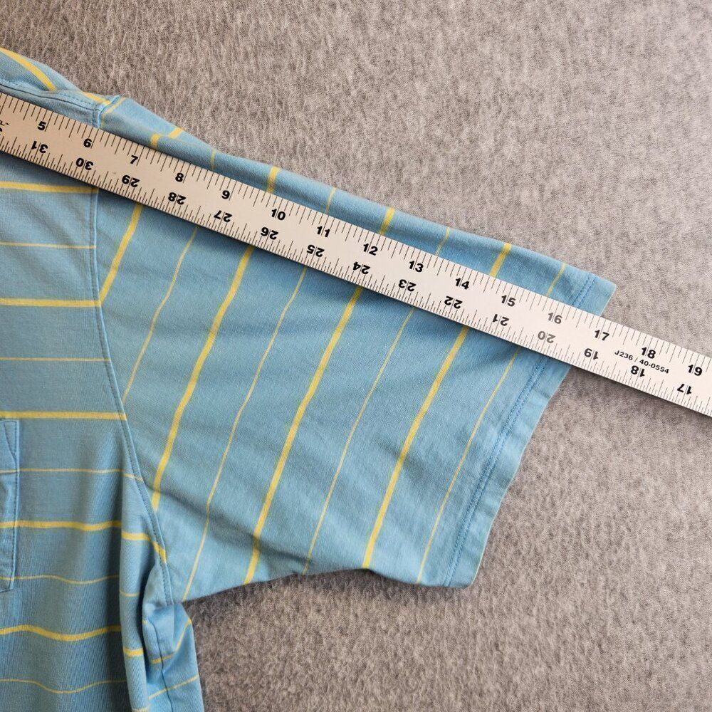 B Draddy Shirt Mens XL Blue Striped Golf Polo Pima Cotton Chest Pocket Comfy - Picture 12 of 15